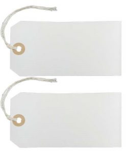 White strung parcel tag